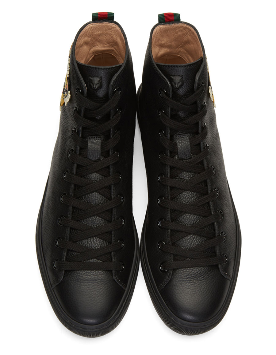 gucci leather high top tiger