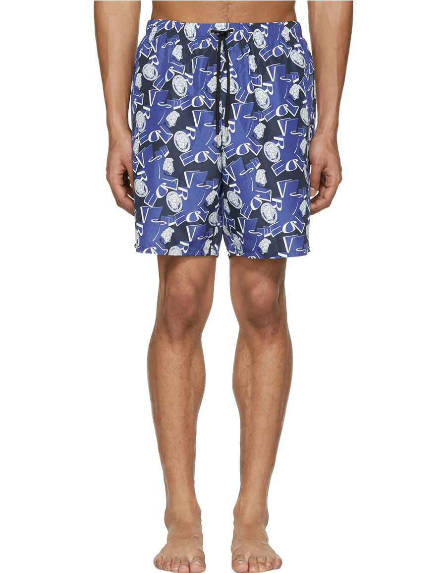 versace blue swim shorts