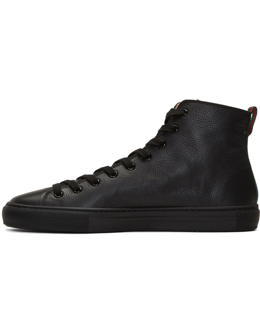 black high top gucci sneakers