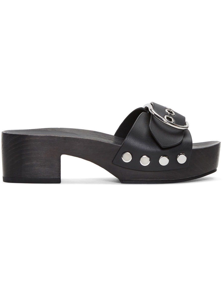 black clog sandals