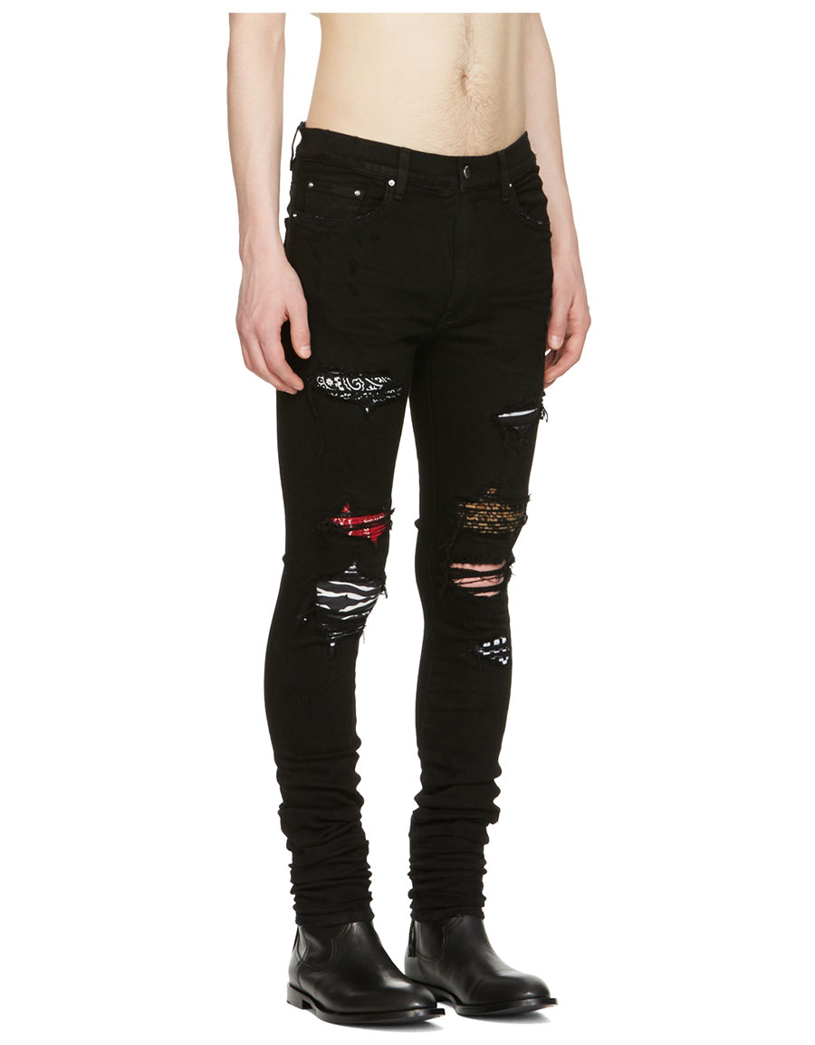 amiri art patch skinny jeans