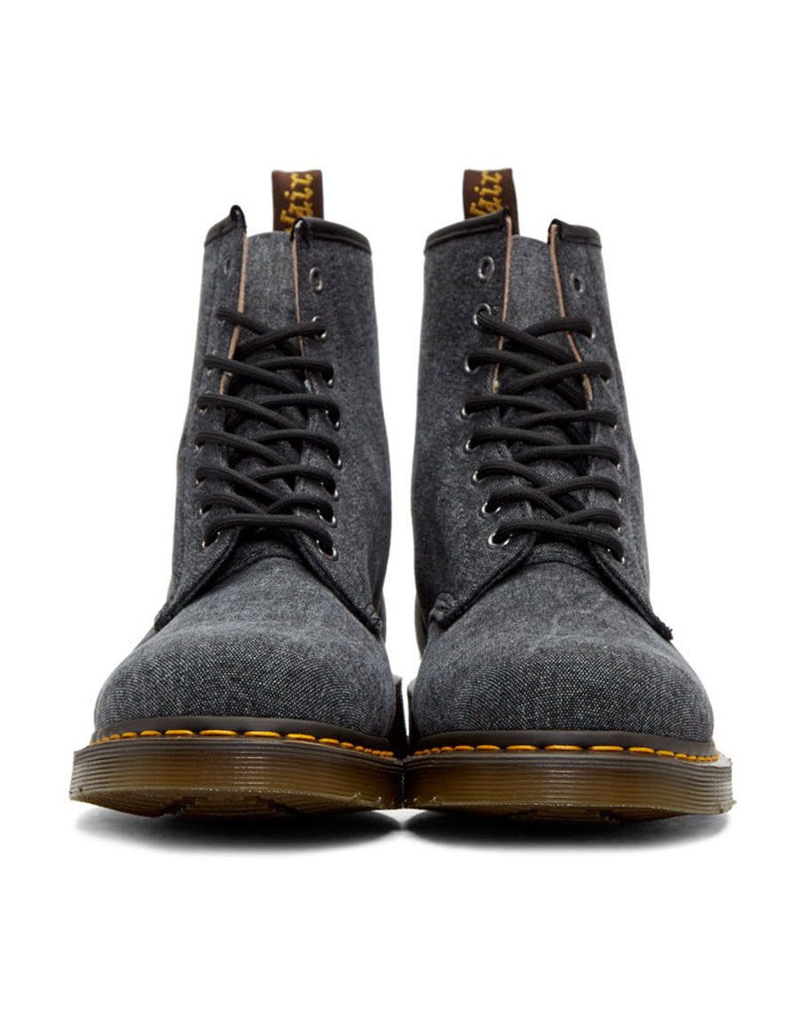 dr martens black canvas boots