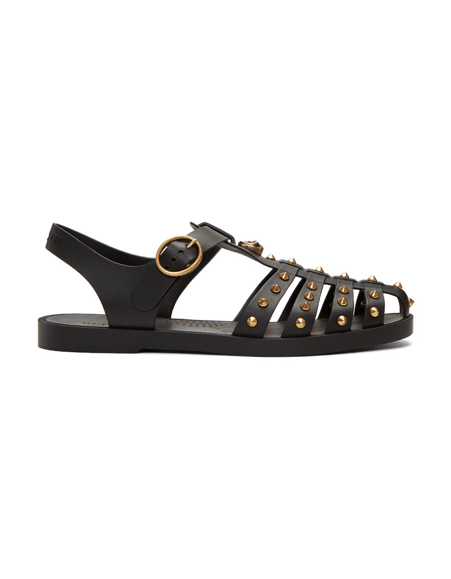 Gucci lion sandals hot sale