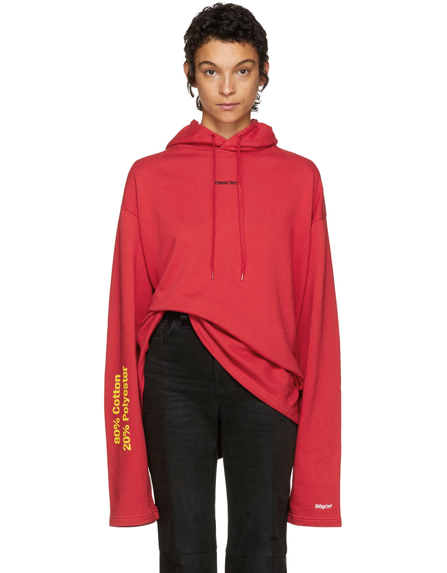 VETEMENTS Red 'French Terry' Hoodie · VERGLE