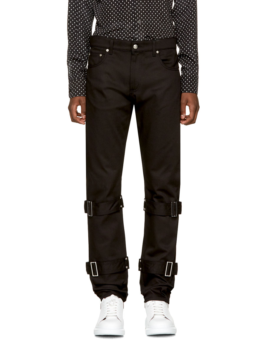 ALEXANDER MCQUEEN Black Bondage Jeans · VERGLE