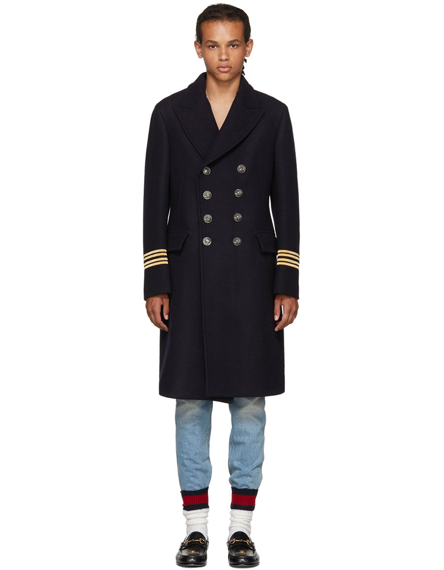 gucci navy coat