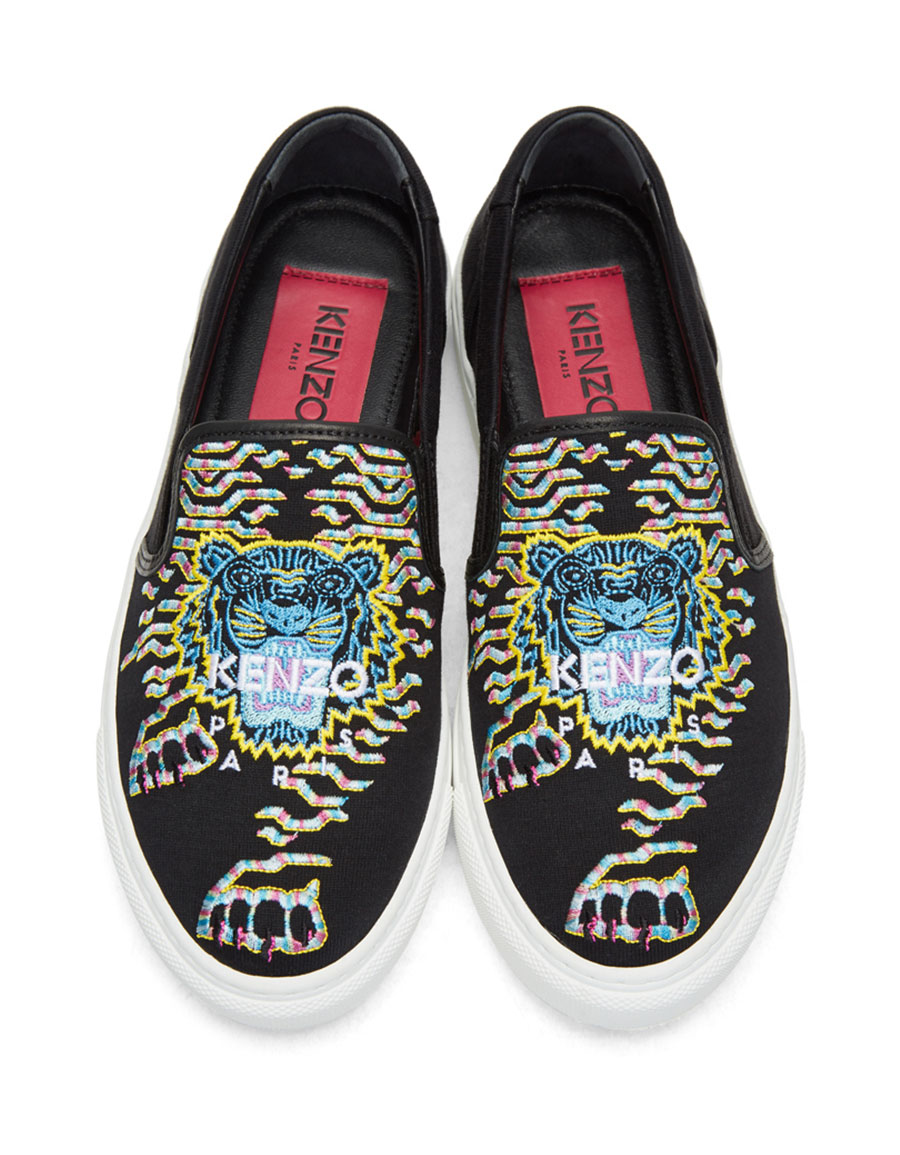 kenzo black slip on