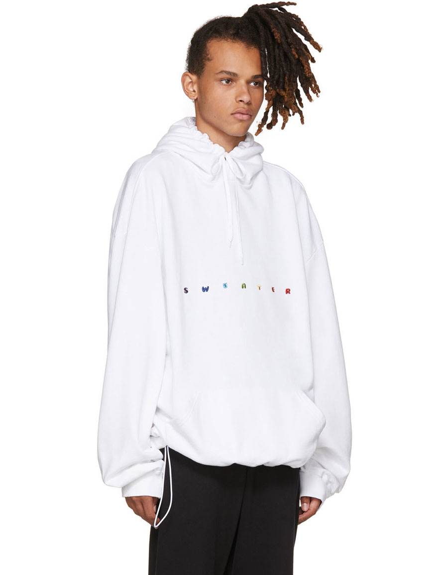 vetements white hoodie