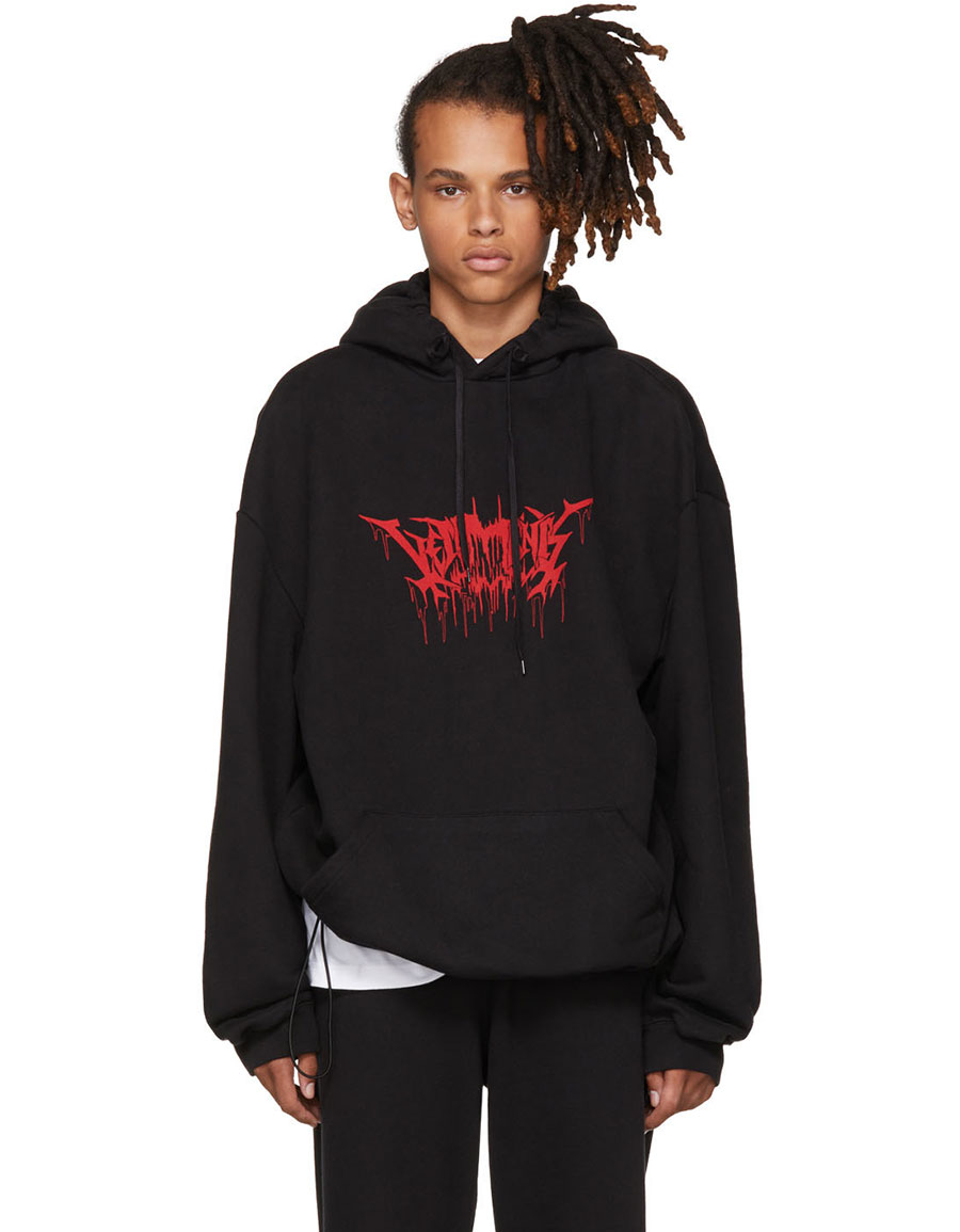 vetements hoodie metal logo