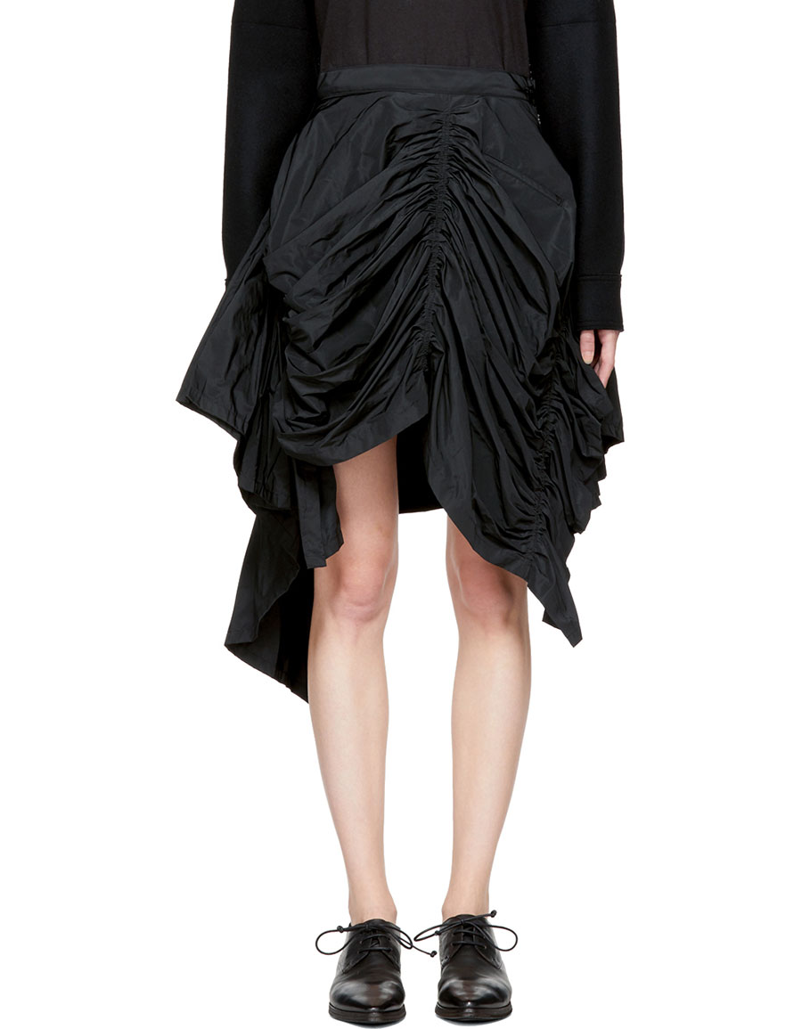 YOHJI YAMAMOTO Black Gathered Skirt · VERGLE
