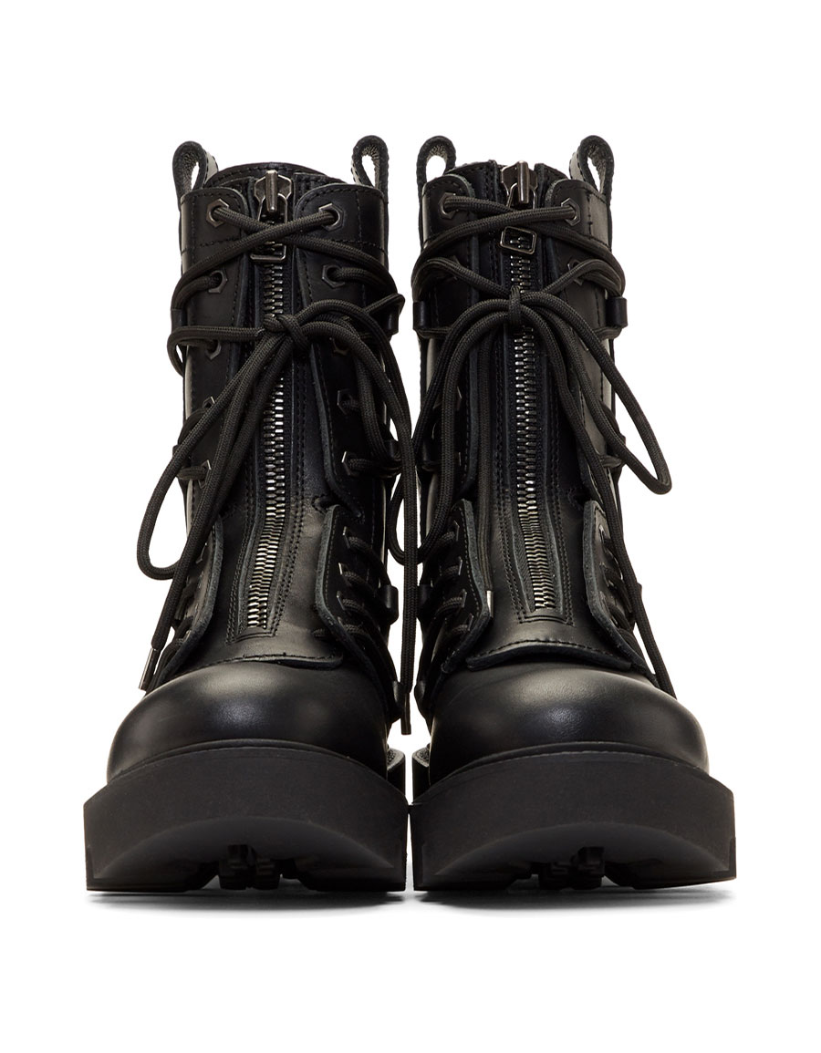 HELMUT LANG Black Speed Lace Boots · VERGLE