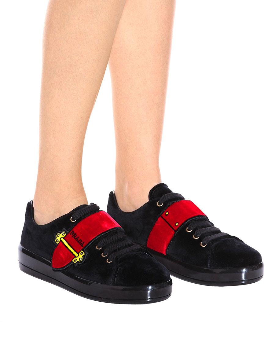 prada velvet sneakers