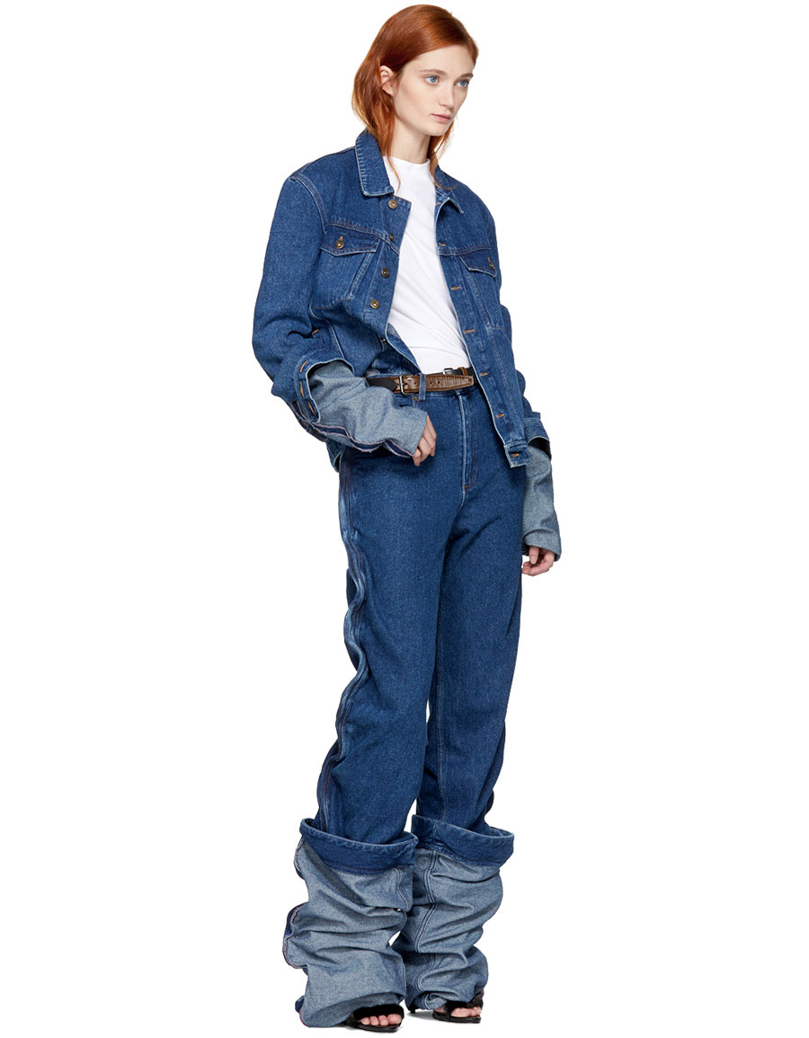 y project long sleeve denim jacket