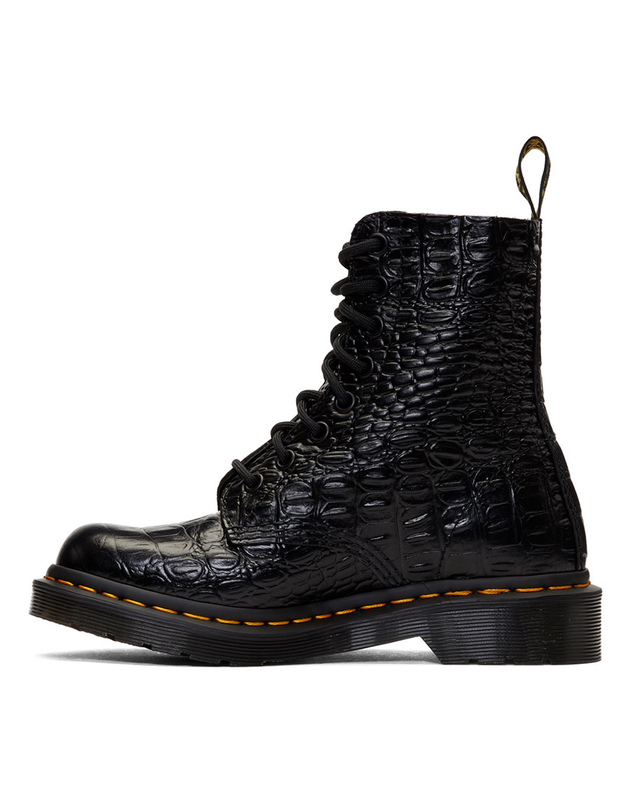 dr martens black croc