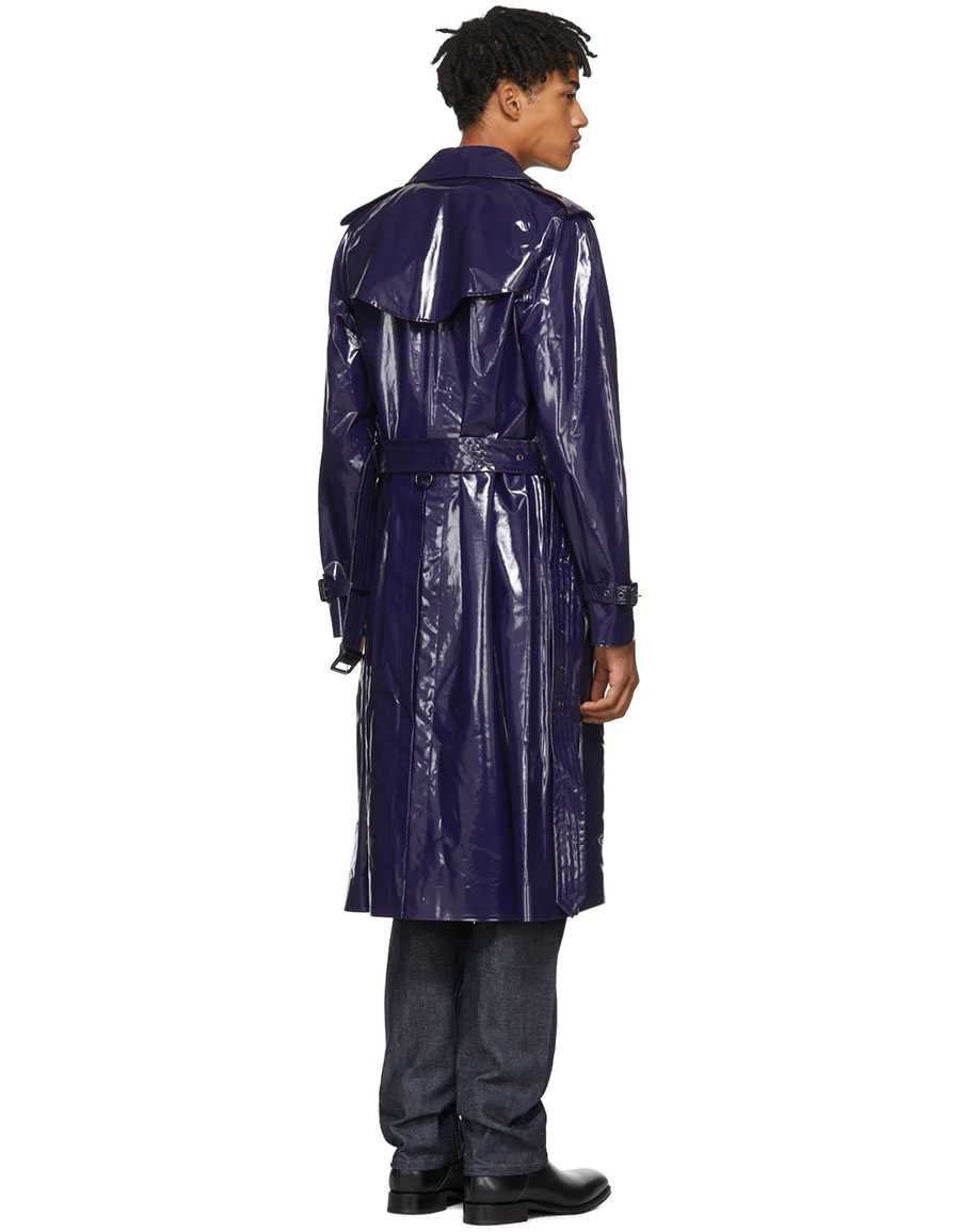 navy burberry coat