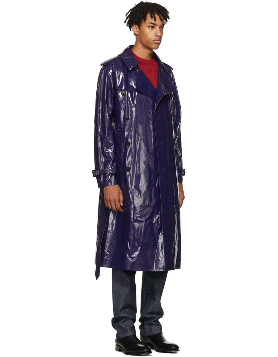 navy burberry trench coat
