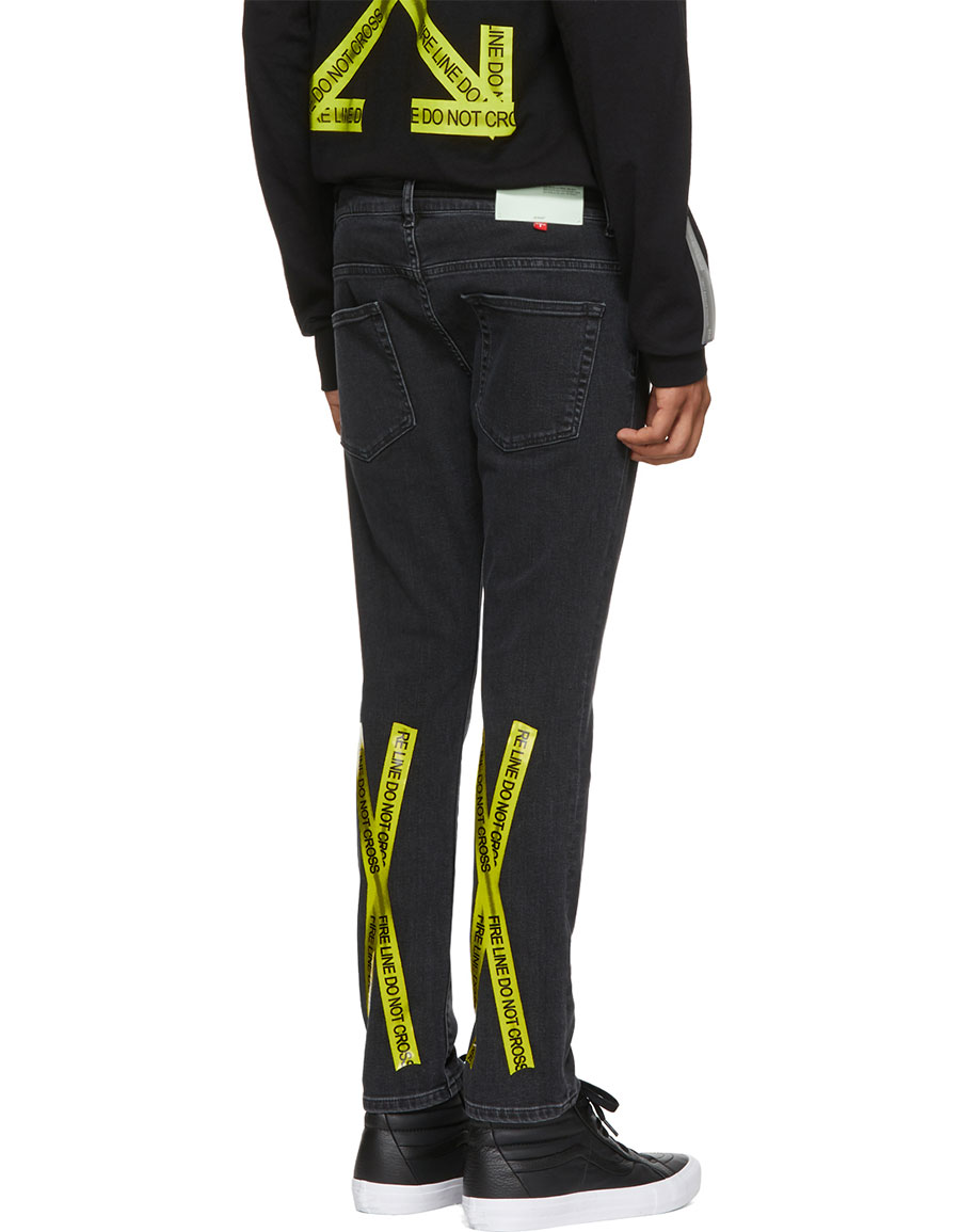 off white firetape jeans