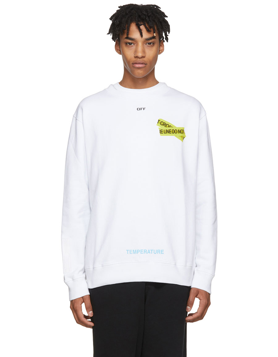 OFF-WHITE White Firetape Sweatshirt · VERGLE