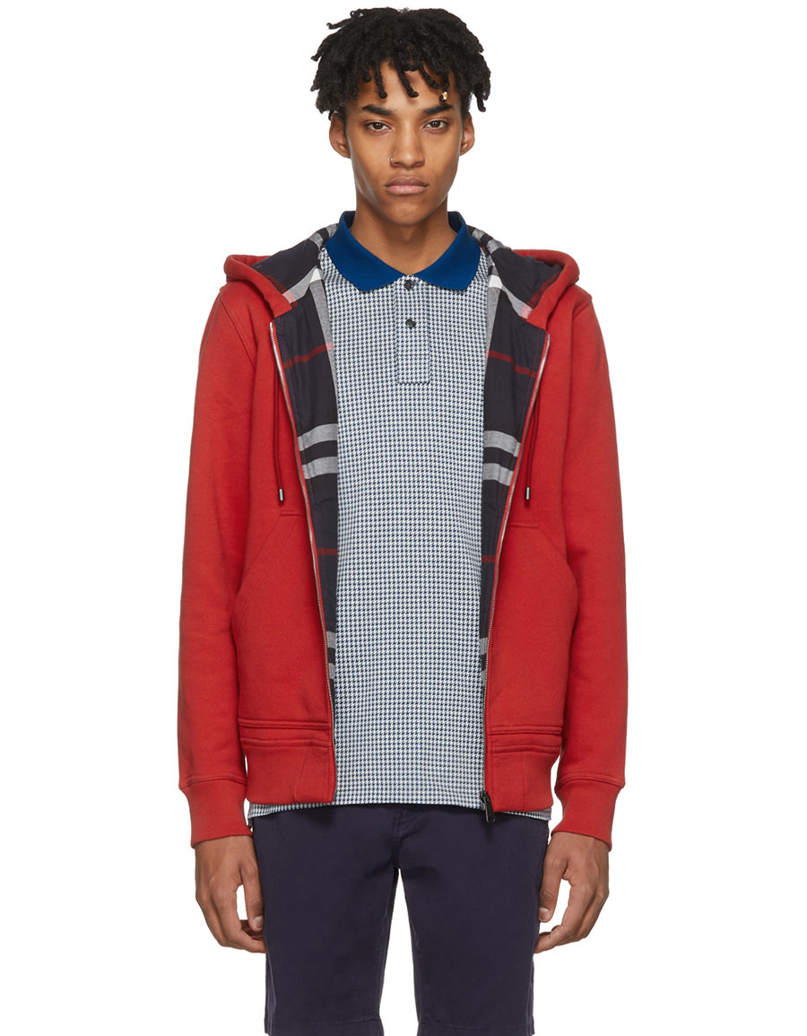 BURBERRY Red Fordson Core Zip Hoodie · VERGLE