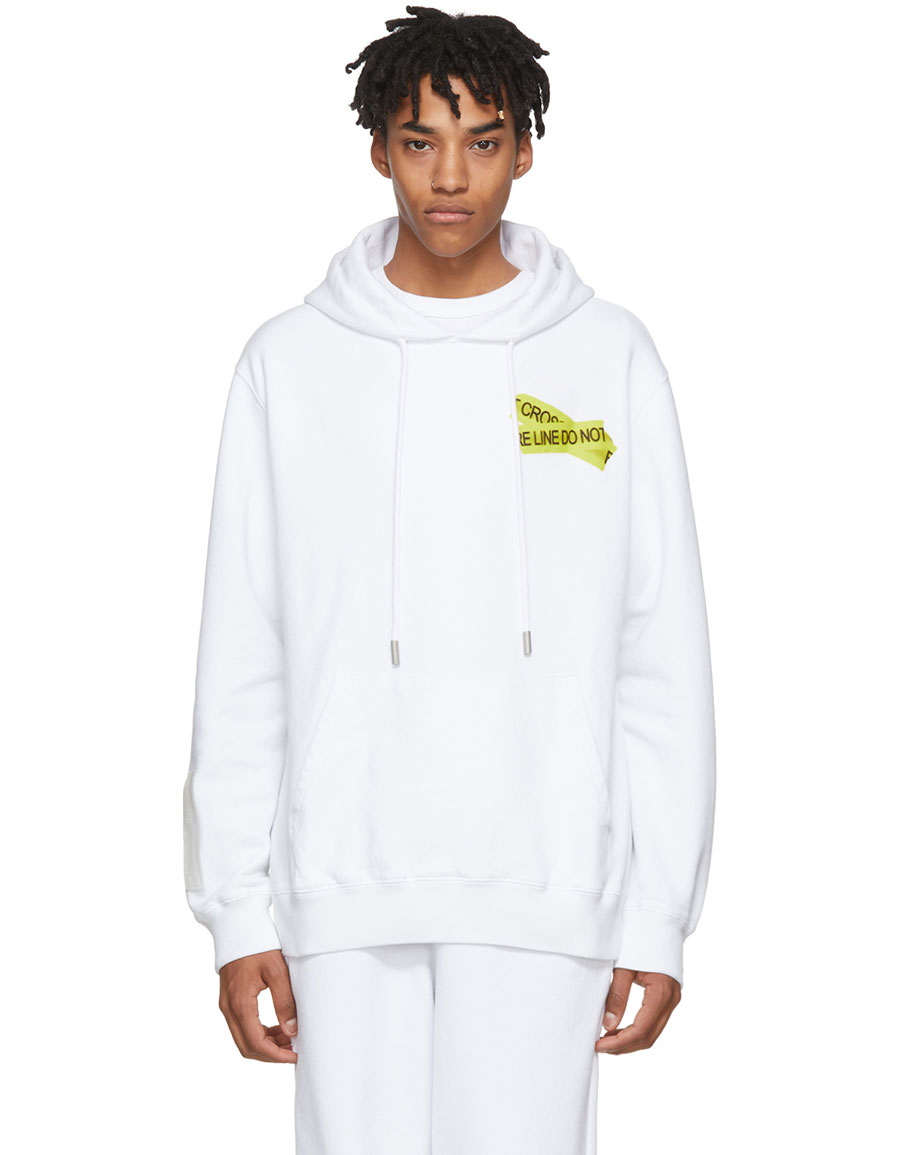 Myrde Grønthandler Rasende OFF-WHITE White Firetape Hoodie · VERGLE