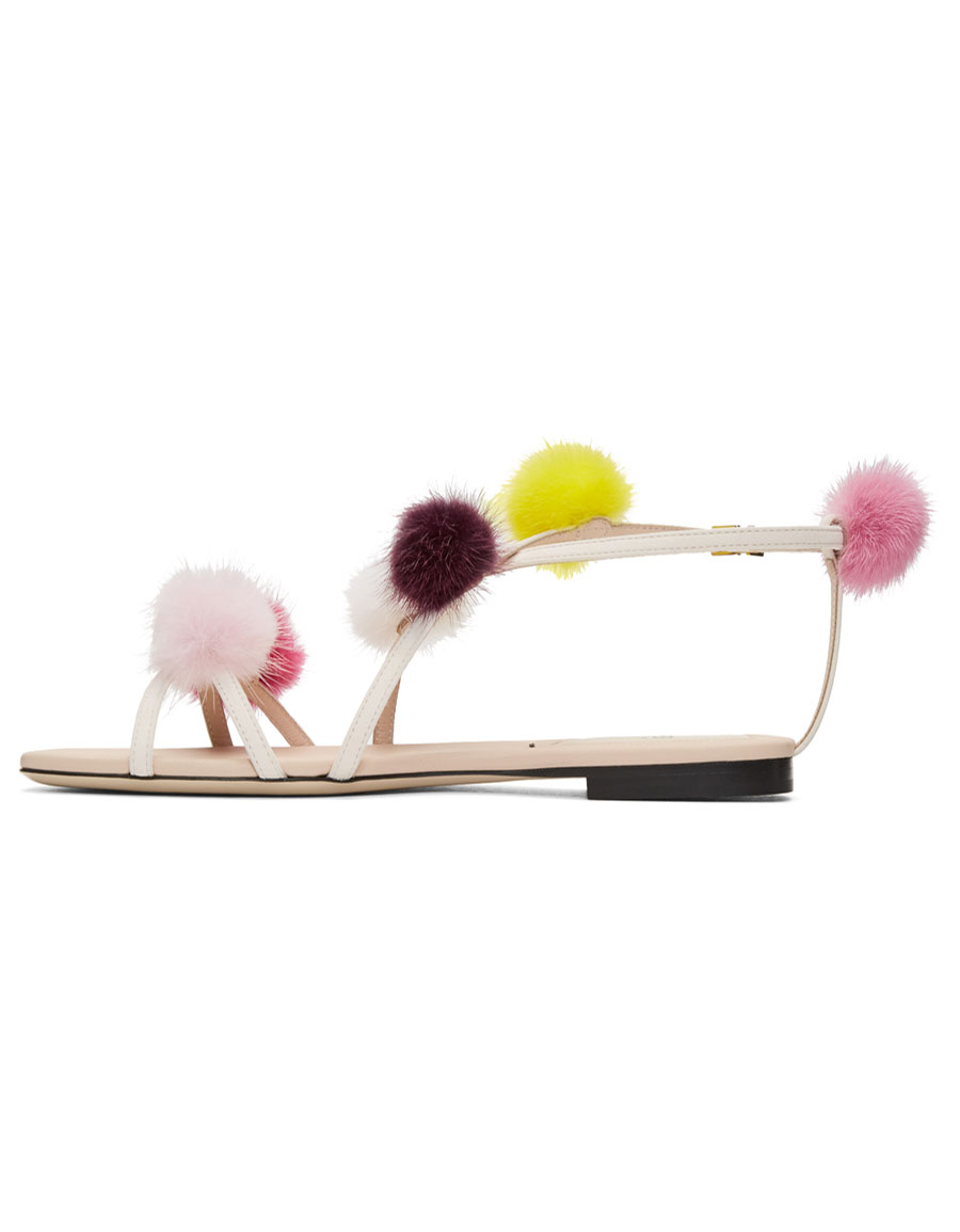 fendi pom pom sandals