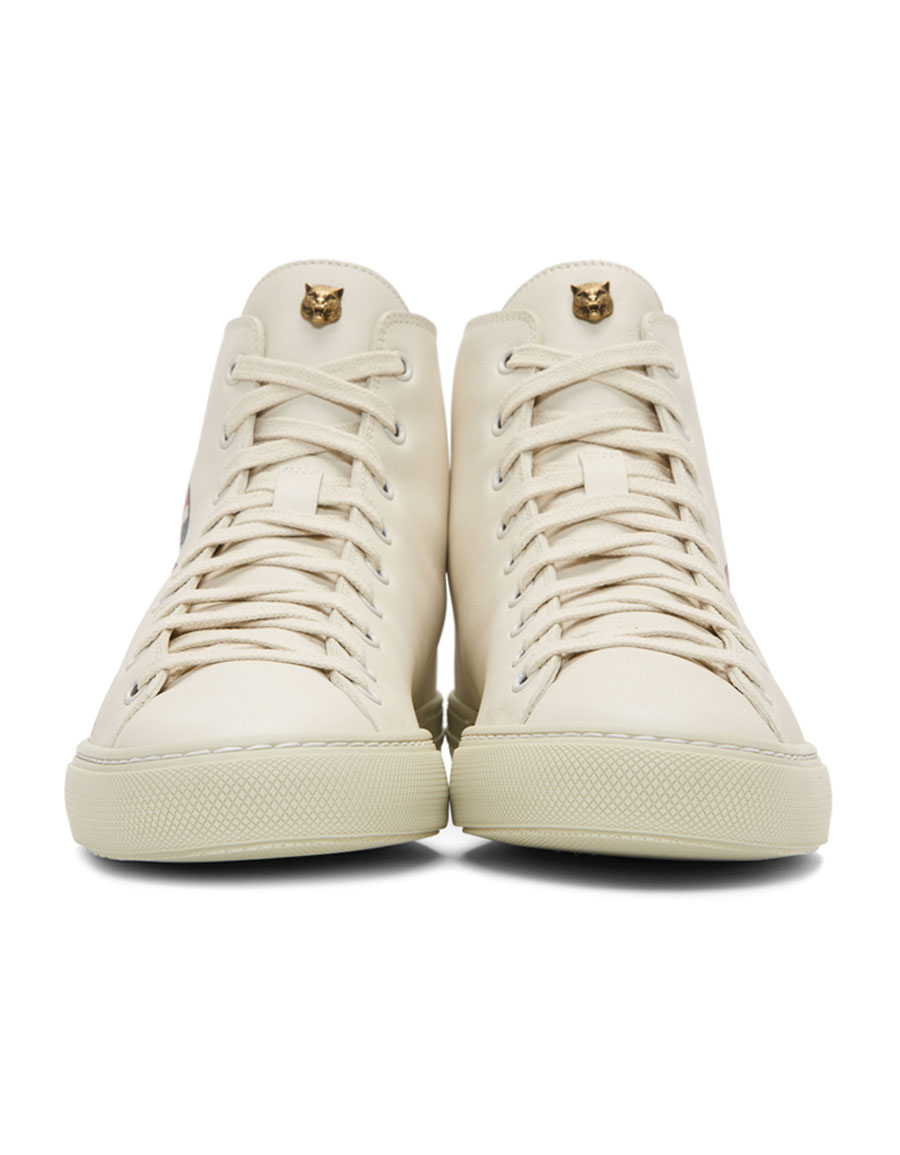 gucci leather high top with snake