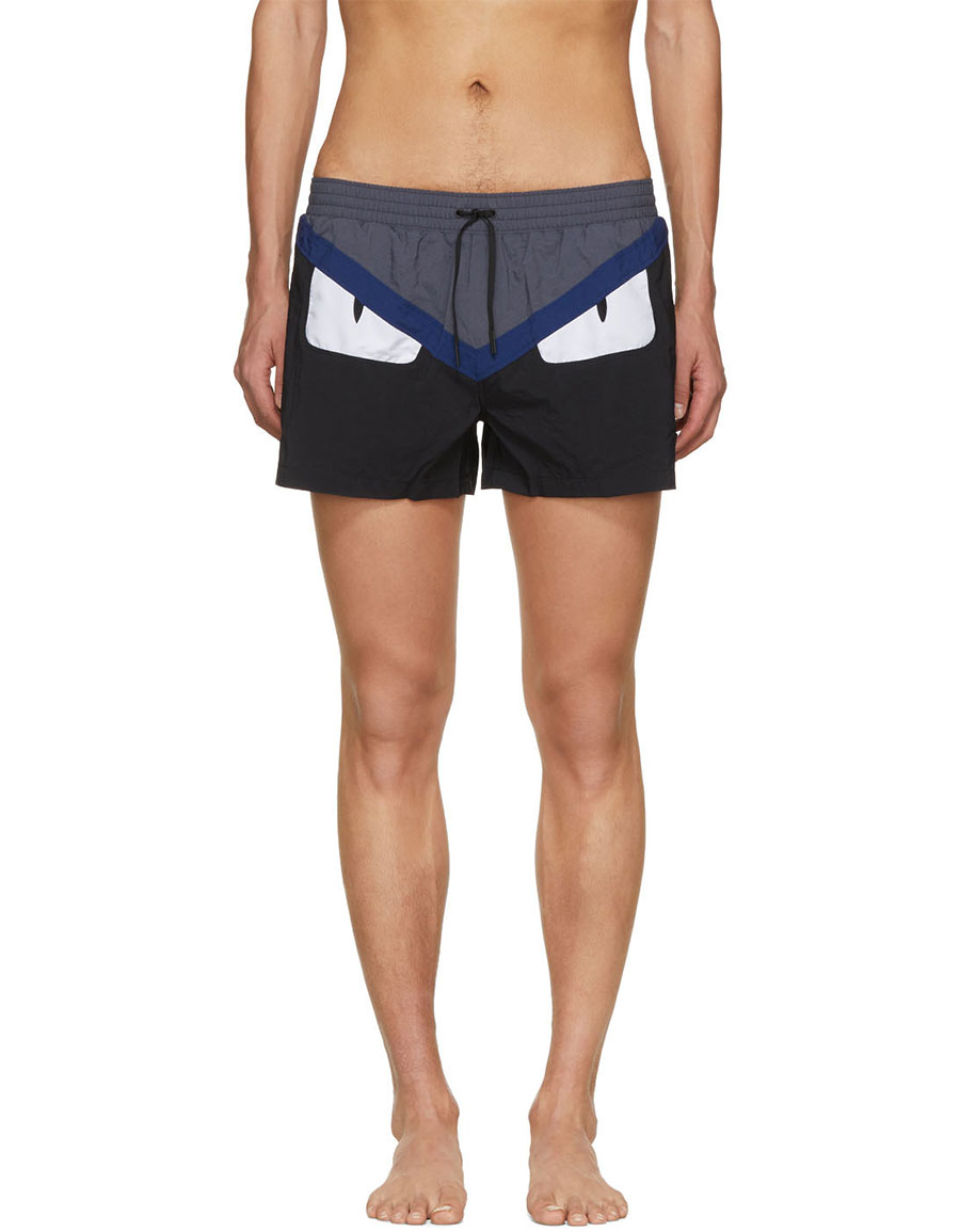 FENDI Black 'Bag Bugs' Swim Shorts · VERGLE