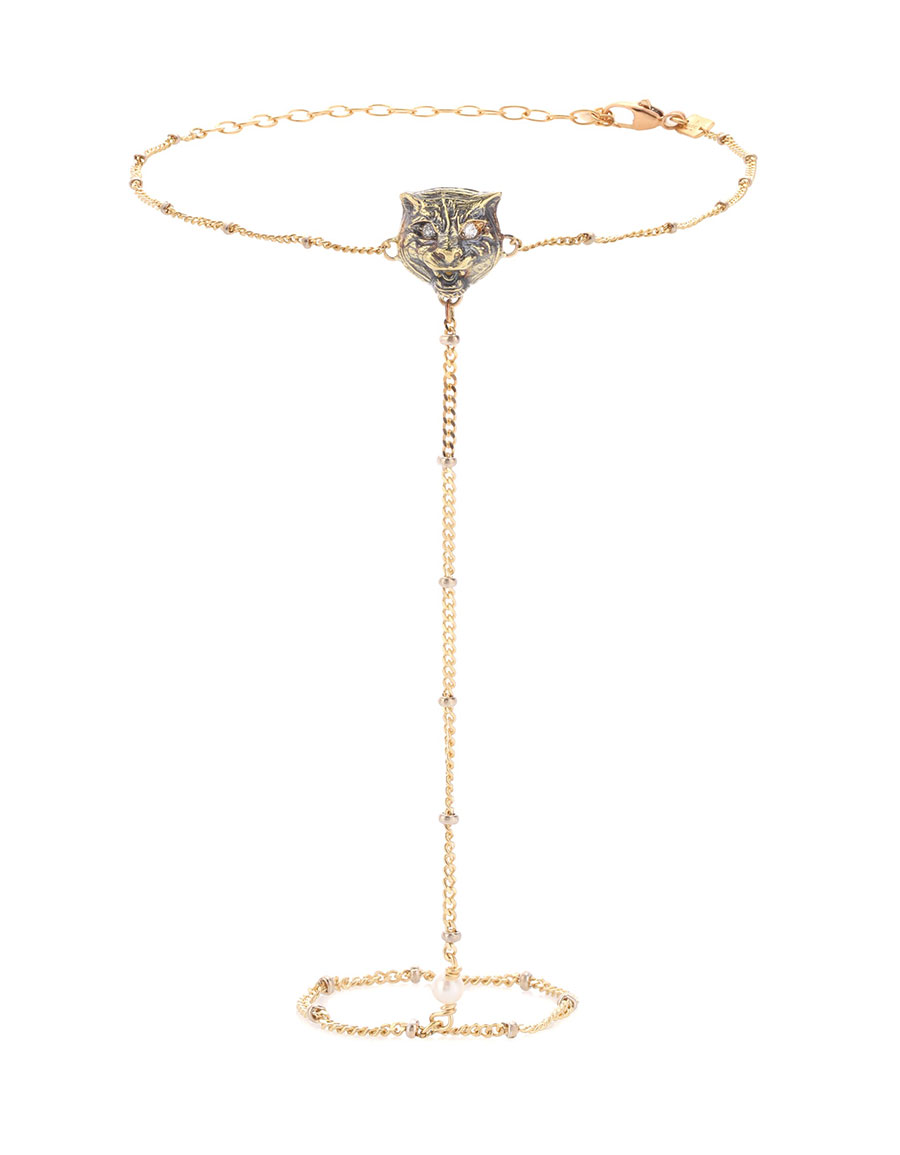 GUCCI Le Marché des Merveilles 18kt gold bracelet with diamonds and pearl ·  VERGLE