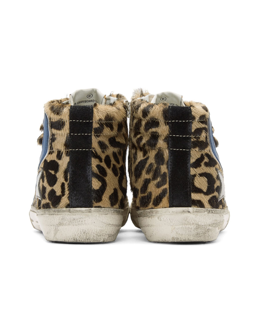 GOLDEN GOOSE Multicolor Leopard Slide HighTop Sneakers · VERGLE
