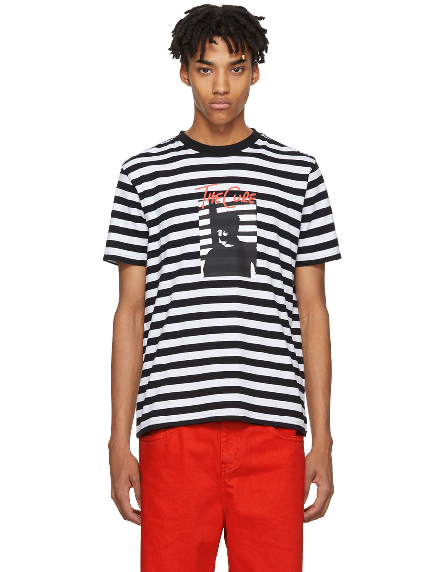 NOAH NYC Black & White Striped 'Let's Go To Bed' The Cure T-Shirt · VERGLE