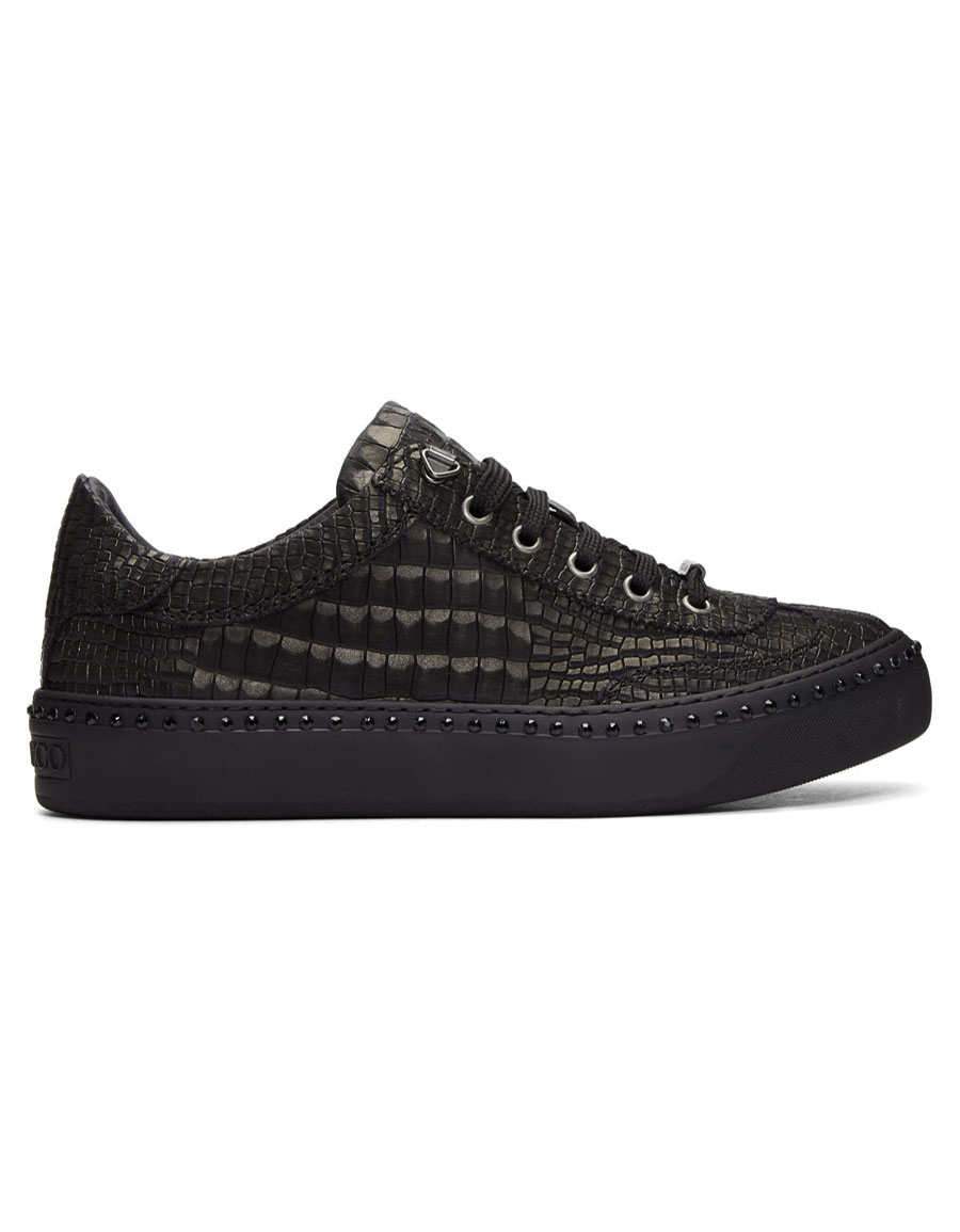 black croc sneakers