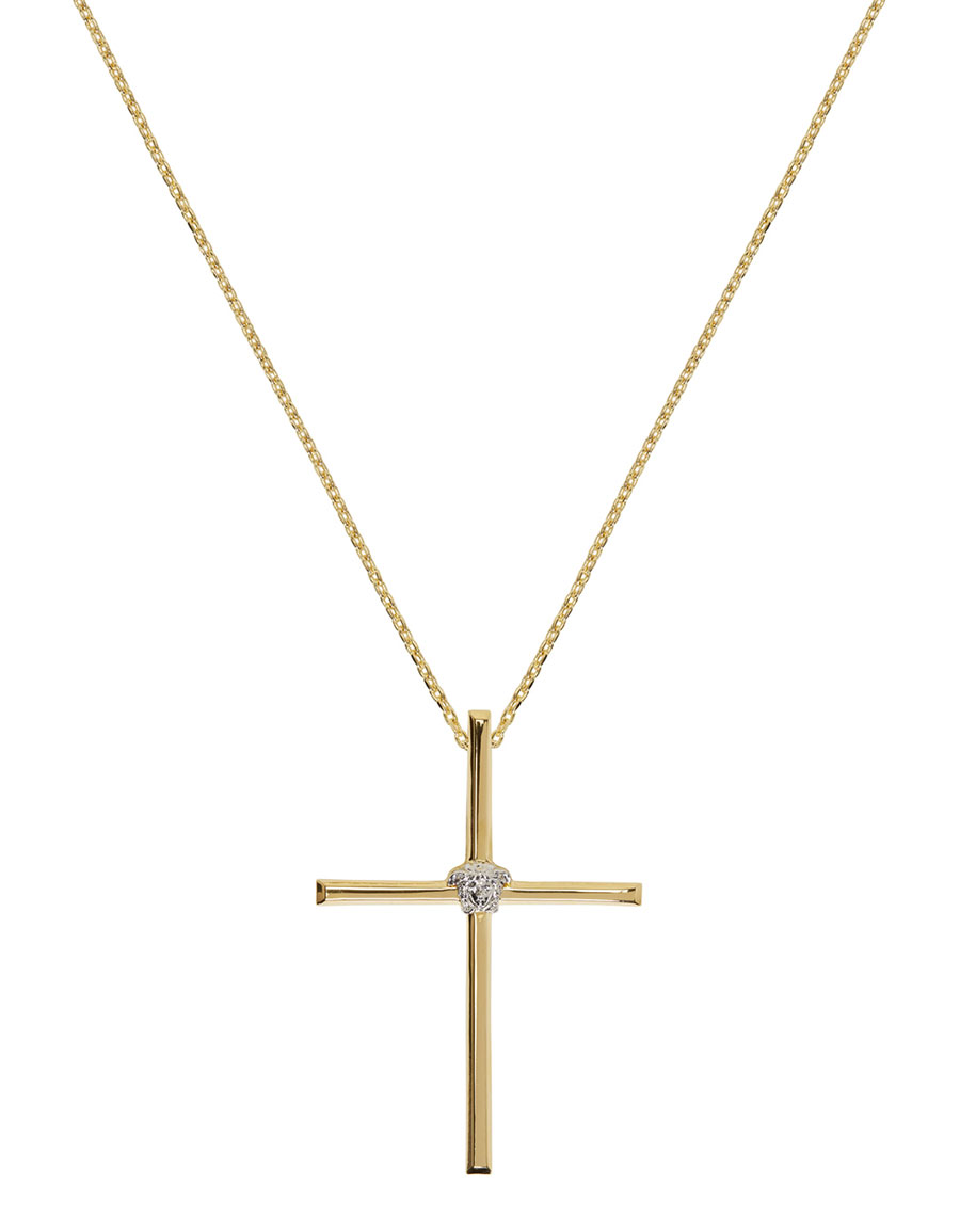 VERSACE Gold Cross Necklace · VERGLE