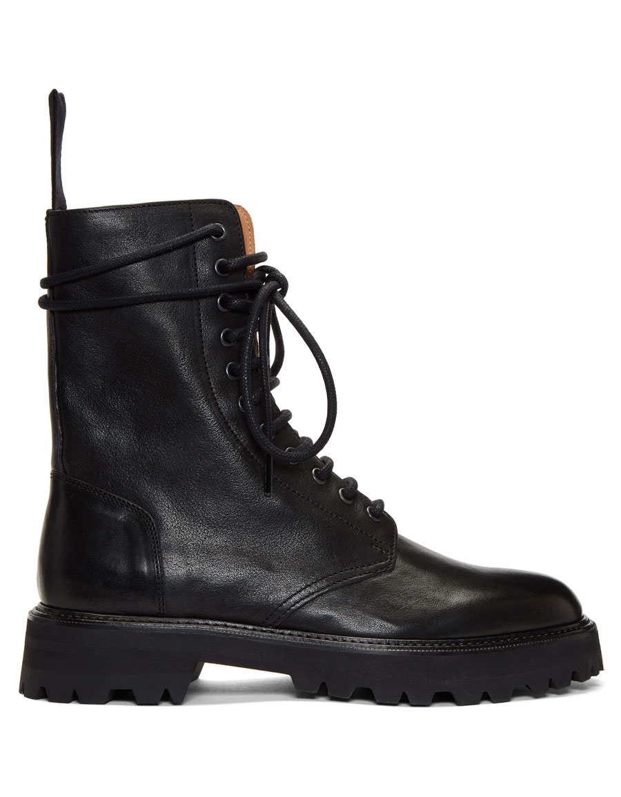 MAISON MARGIELA Black Combat Boots VERGLE