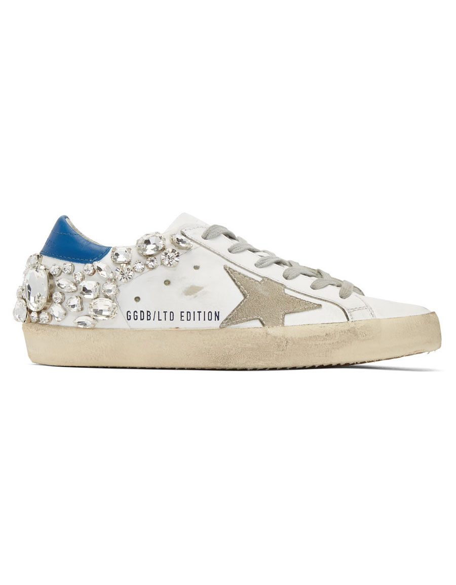 golden goose white and gold superstar sneakers