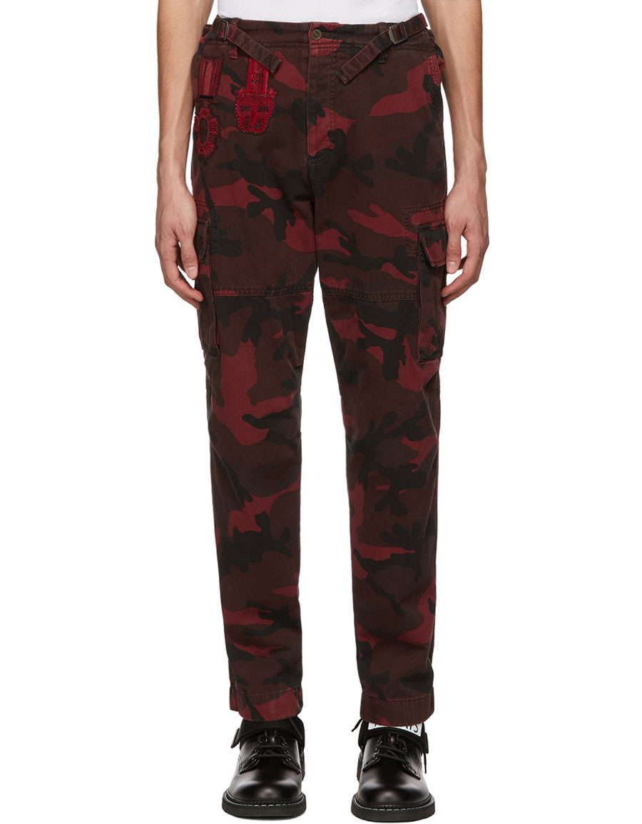 camo pants red and black