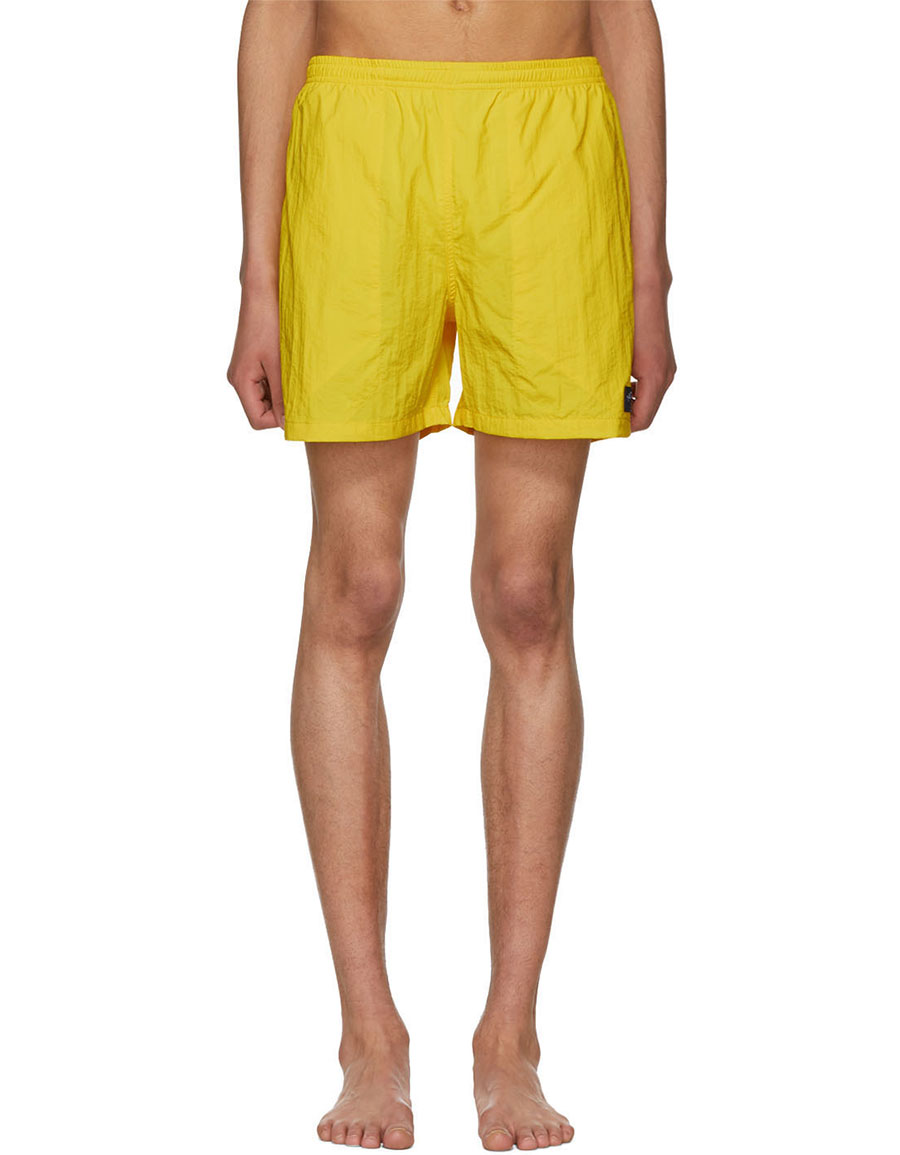 bright yellow swim shorts