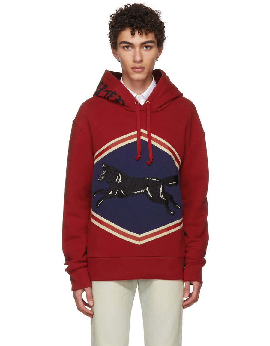 GUCCI Red Jumping Wolf Hoodie · VERGLE