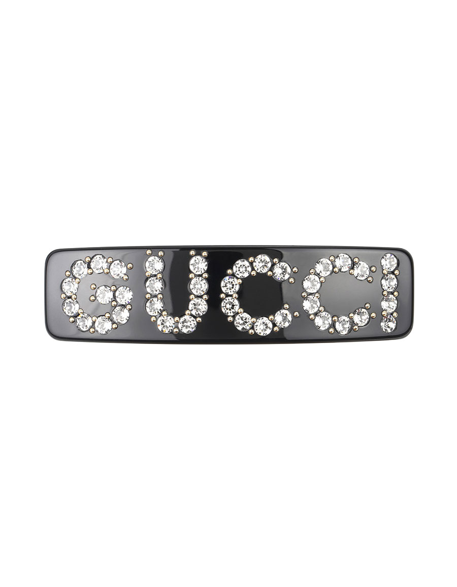 Gucci Crystal-embellished Logo Hair Clip