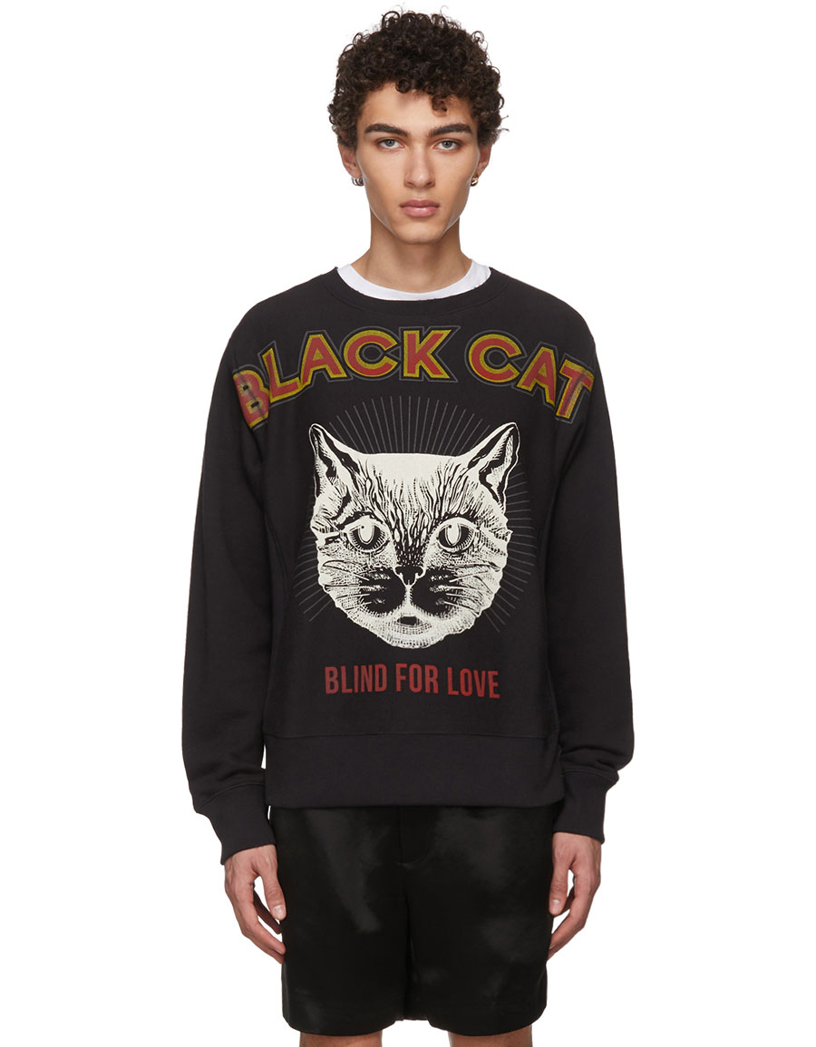 black cat blind for love sweatshirt
