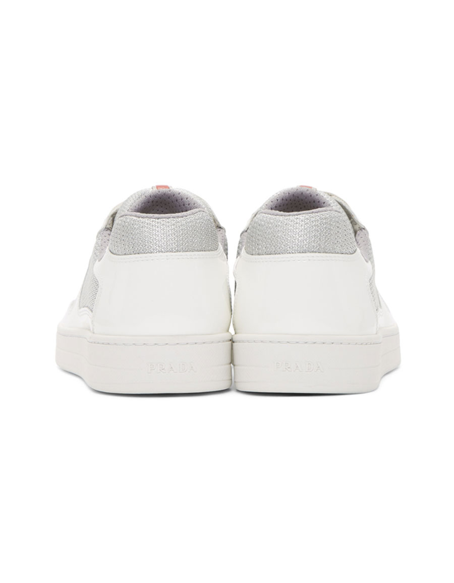 white patent prada trainers