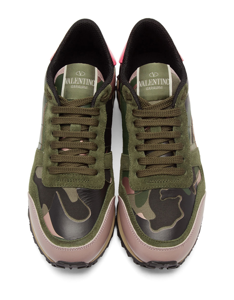 valentino green camo rockrunner