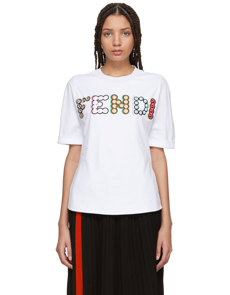 fendi logo t shirt women's