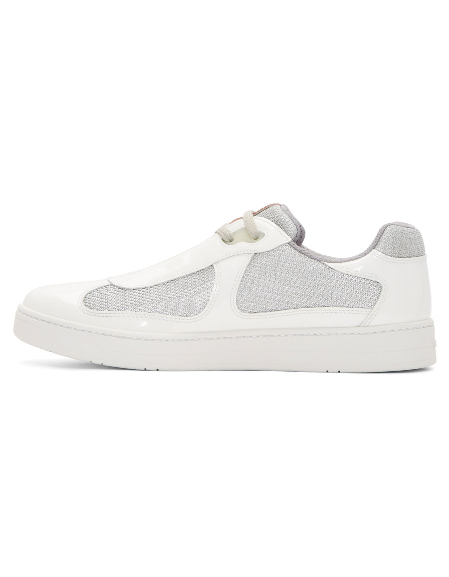 white patent prada trainers