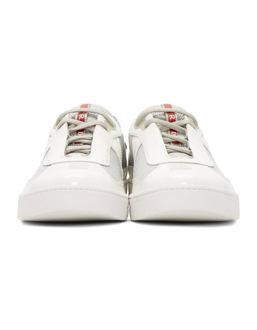 white patent prada trainers