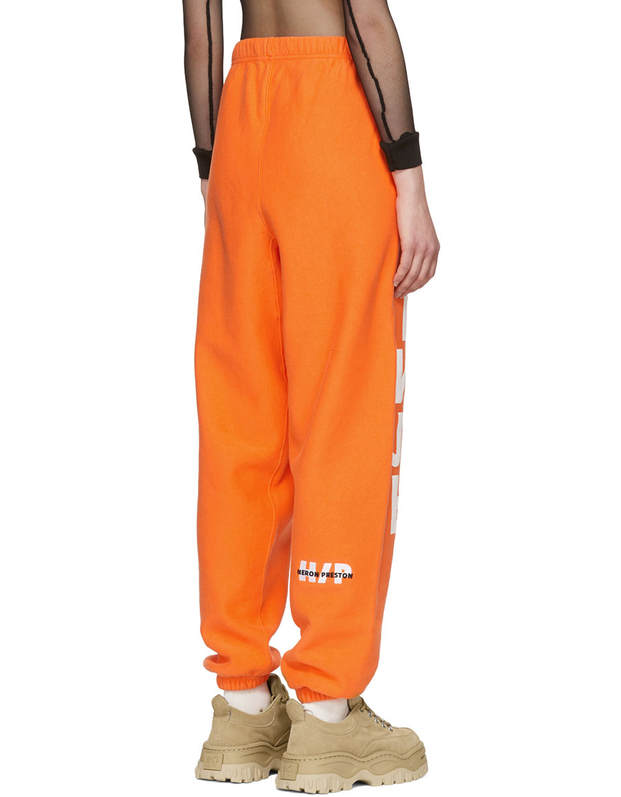 heron preston orange sweatpants