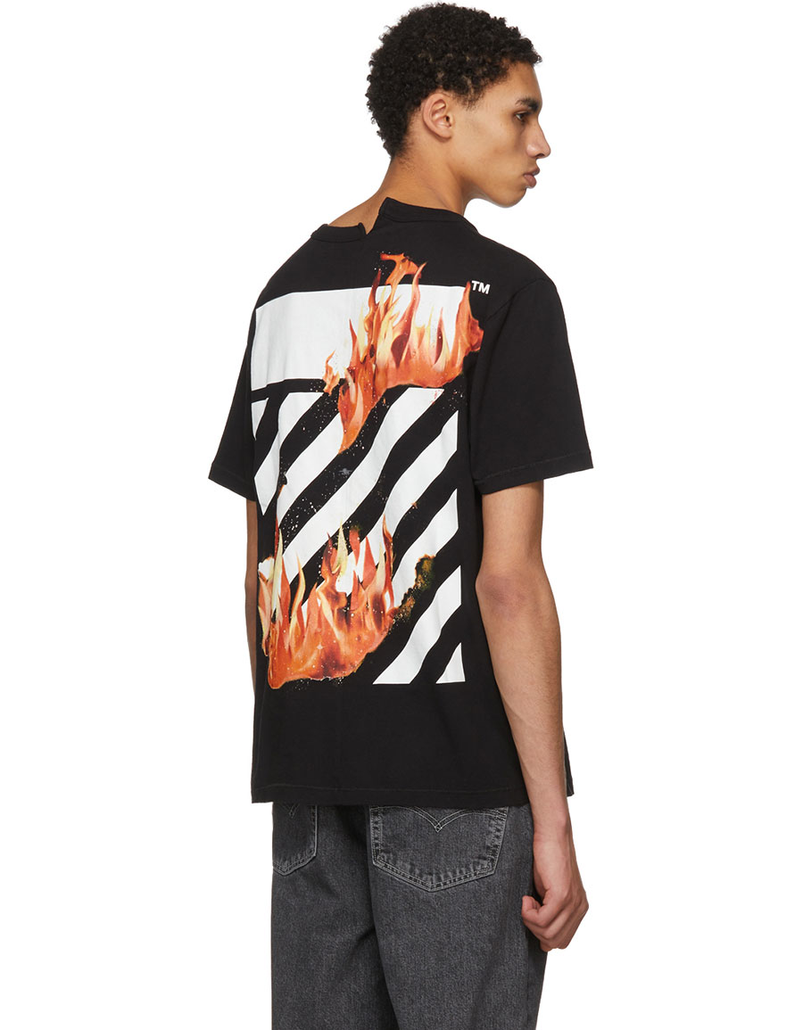 Stellen Zeitschrift Verzerrung off white fire stripe crewneck Erschöpfung