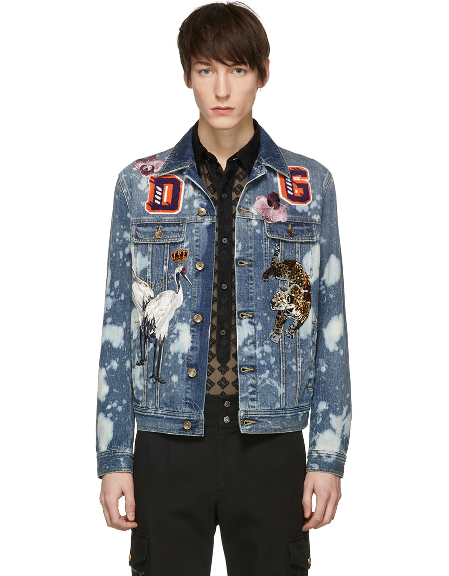 DOLCE & GABBANA Blue Denim Embroidered Patches Jacket · VERGLE DOLCE & GABBANA Blue Denim Embroidered Patches Jacket · VERGLE