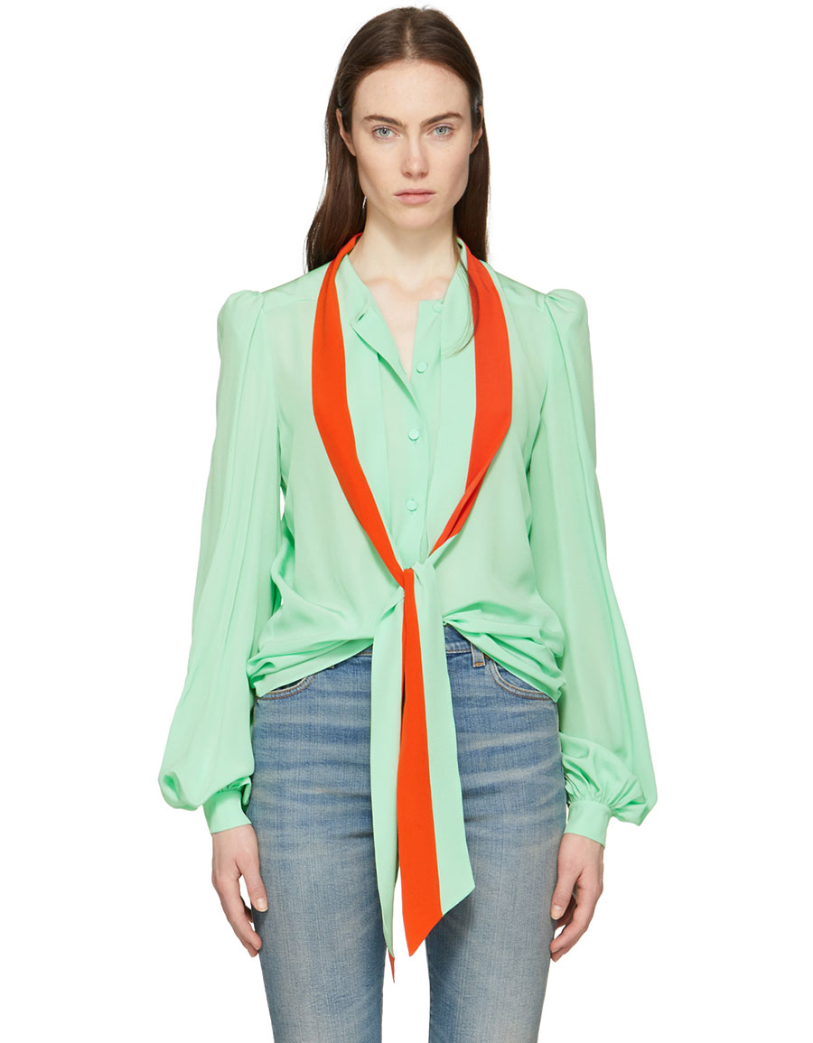 GIVENCHY Green \u0026 Orange Tie Shirt · VERGLE