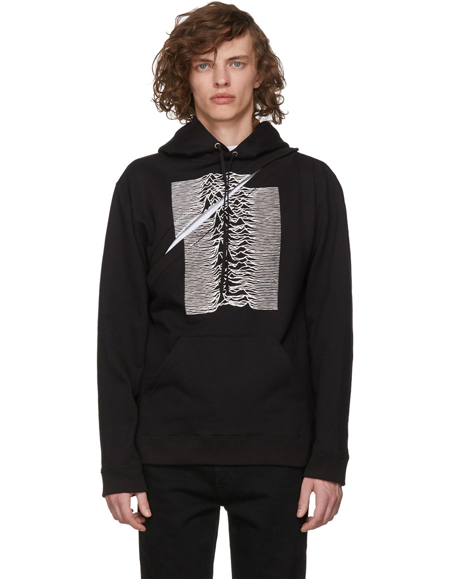 RAF SIMONS Black Convertible Joy Division 'Unknown Pleasures' Two ...