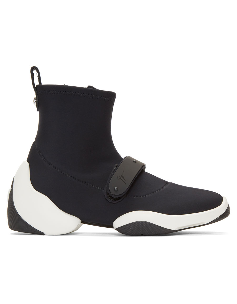 stretch high top sneakers